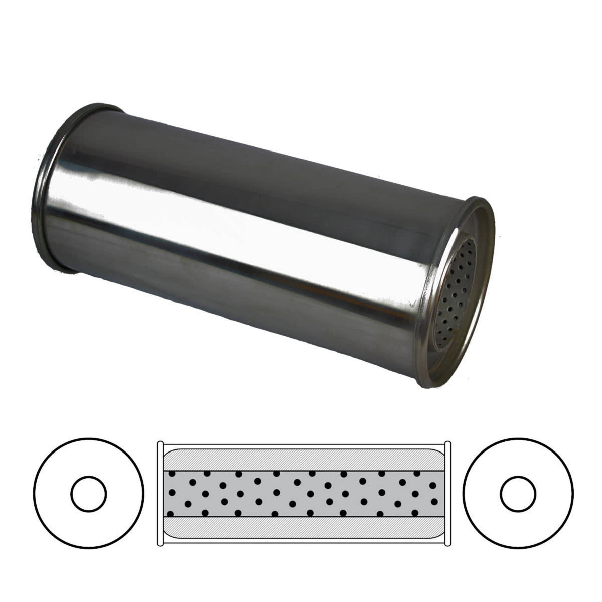 Redback 2 1/2" Megaflow Muffler – 12" Centre/Centre | ASM480-304P