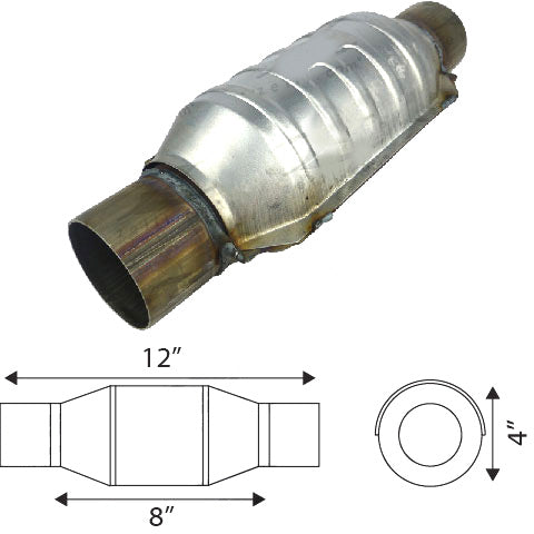 Redback 2 1/4" Petrol Catalytic Converter – 400 Cell, Euro 4 | CAV103