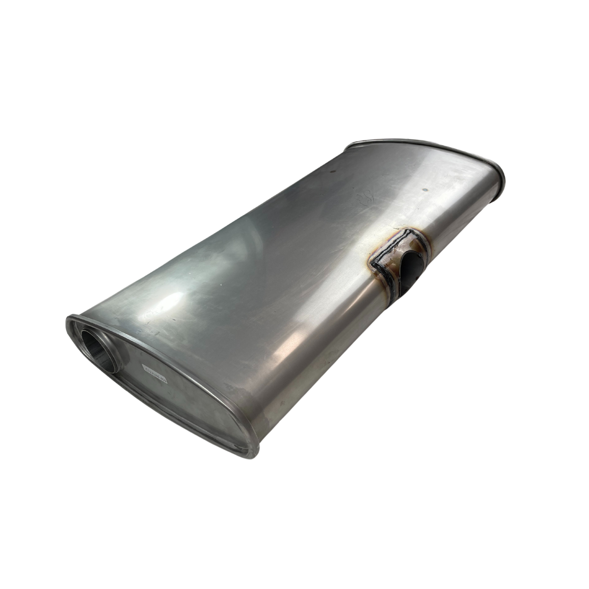 Redback Centre Inlet Muffler 2.25" 12" x 4" , Twin Outlet 24" Long, 409 Stainless Steel, East-West Muffler | CT22524-409