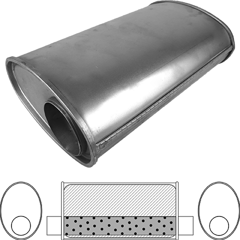Redback 3" Megaflow Muffler – 10" Offset/Offset | D817MN