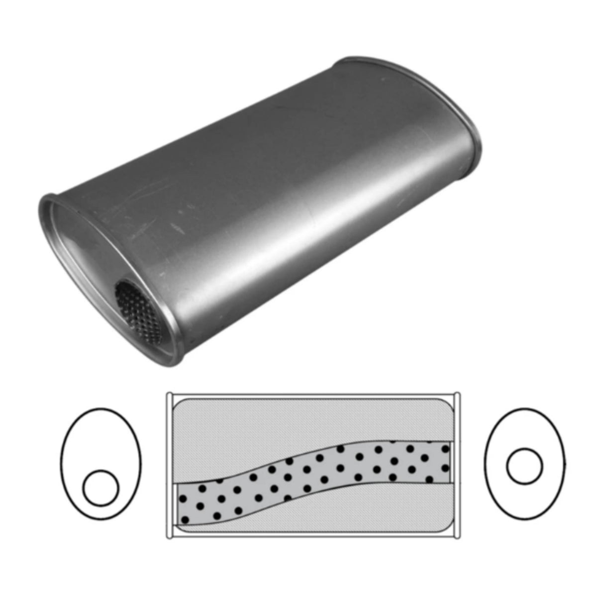 Redback 3" Megaflow Muffler – 12" Offset/Centre | D819MN