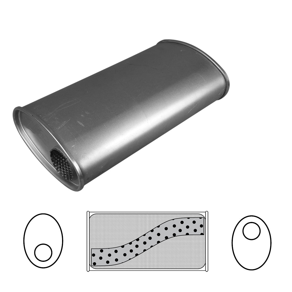 Redback 3" Megaflow Muffler – 14" Offset/Offset | D828MN