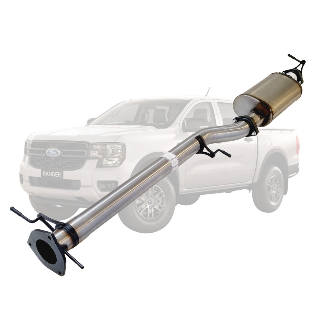 Ford Ranger Next Gen V6 3L Turbo Diesel 2022 > 3" DPF Back Stainless Exhaust With Muffler Only Diff Dump Exit (FD255-MOD-SS)