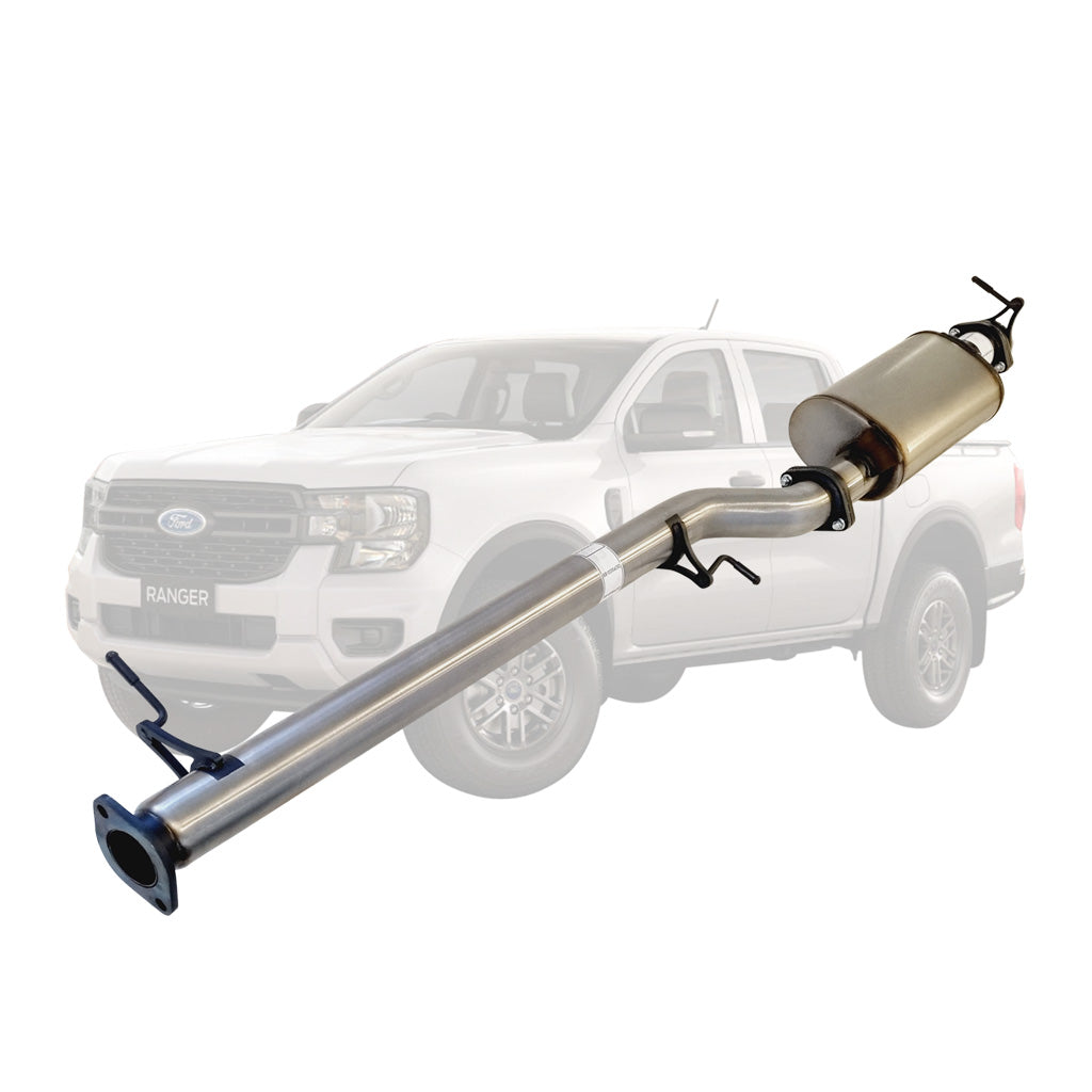 Ford Ranger Next Gen 2.0L Bi-Turbo stainless DPF-back muffler diff dump FD256-MOD-SS