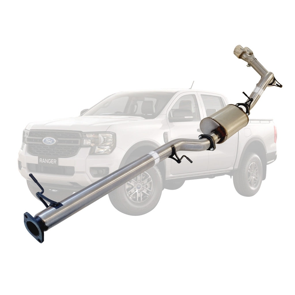 Ford Ranger Next Gen 2.0L Bi-Turbo stainless DPF-back muffler twin tip side exit FD256-MOS-SS