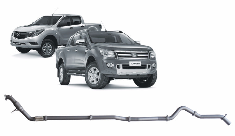 Redback 3-inch Turbo-Back, Cat & Muffler Delete – Ford Ranger, Mazda BT-50 | FRX21100-CP
