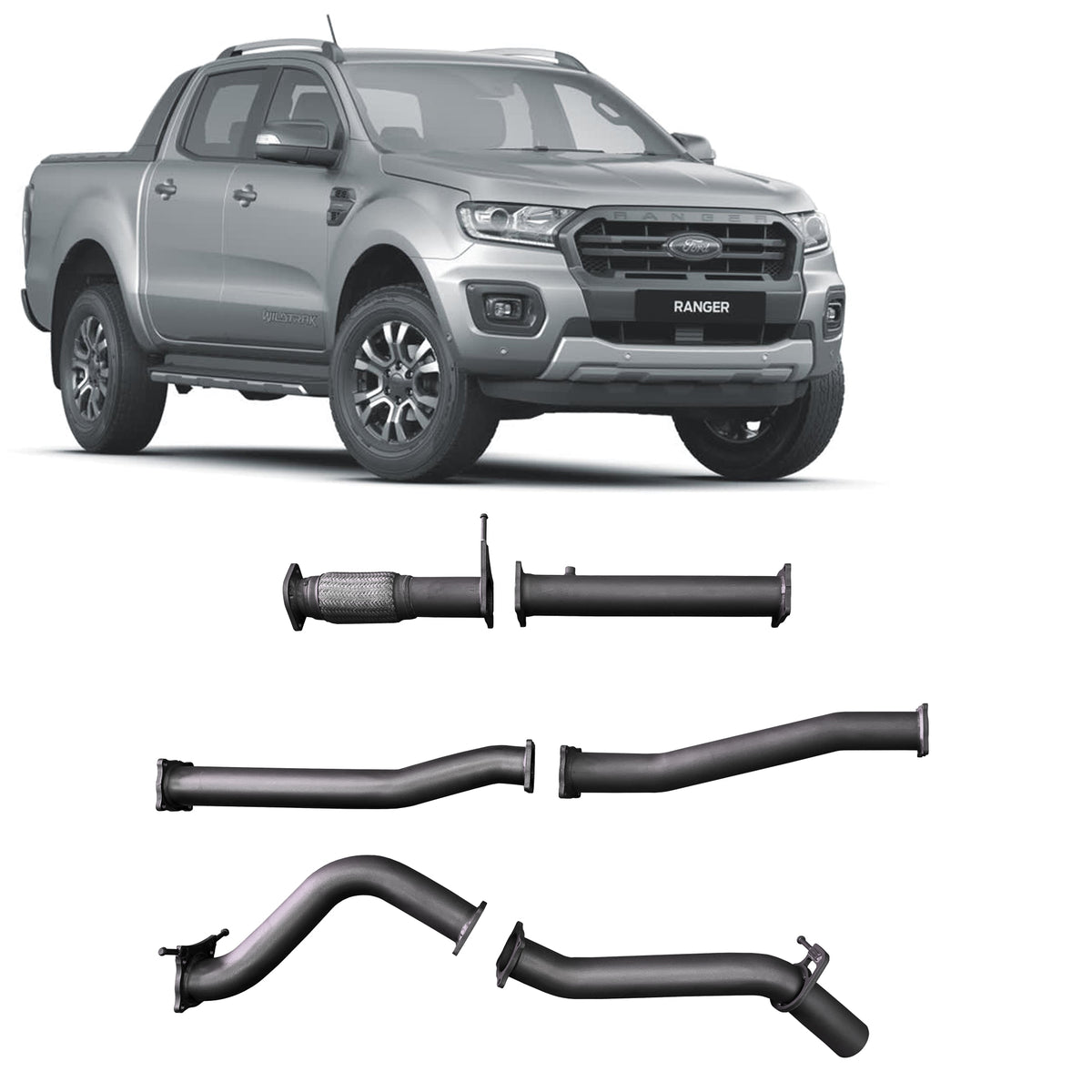 Redback 3-inch DPF-Back, Muffler Delete – Ford Ranger 2.0L Bi-Turbo | FRX22600-PO