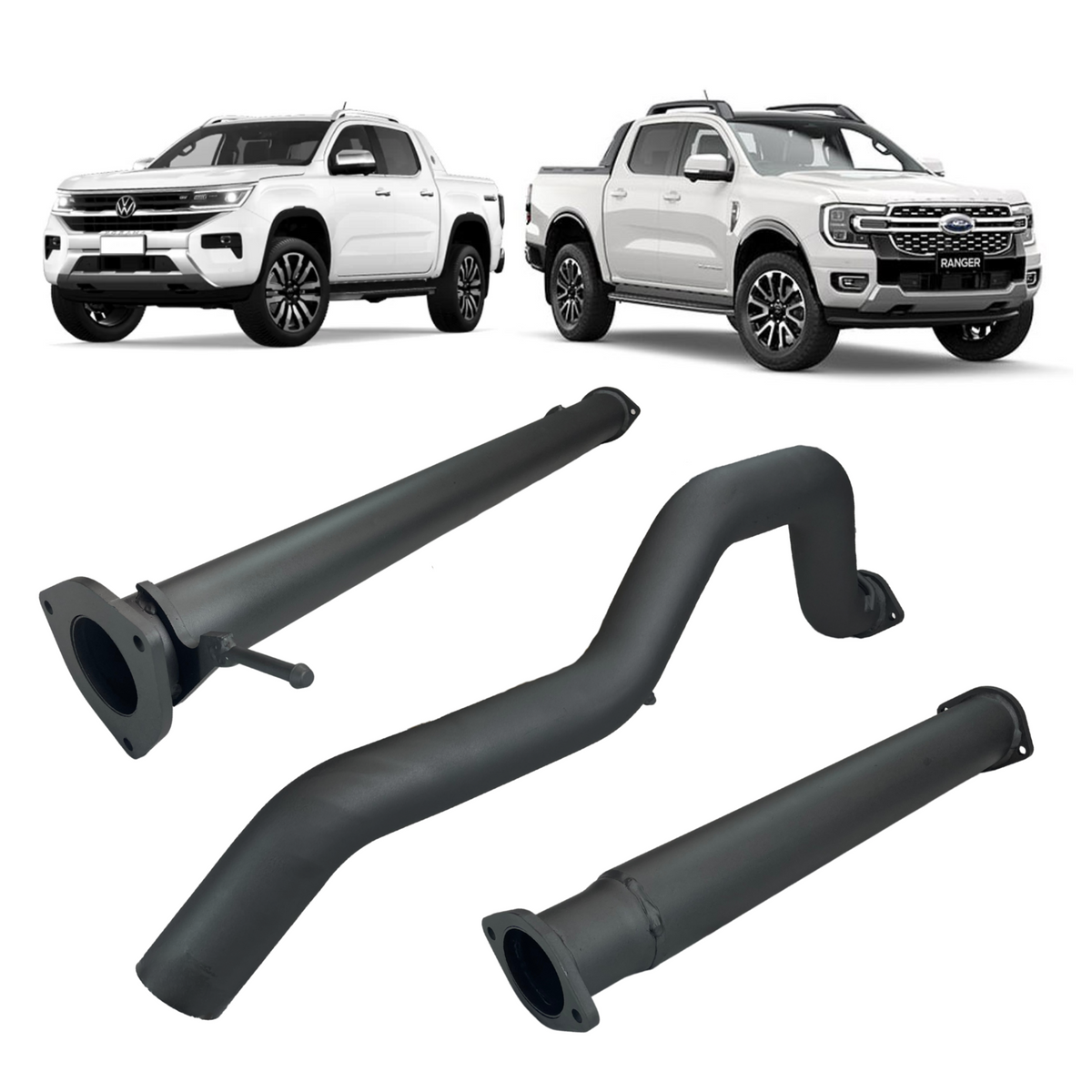 Redback 3.5-inch DPF-Back Exhaust, 3-inch Tailpipe, Muffler Delete – Ranger Next Gen V6 / Amarok NF | FRX22700-PO