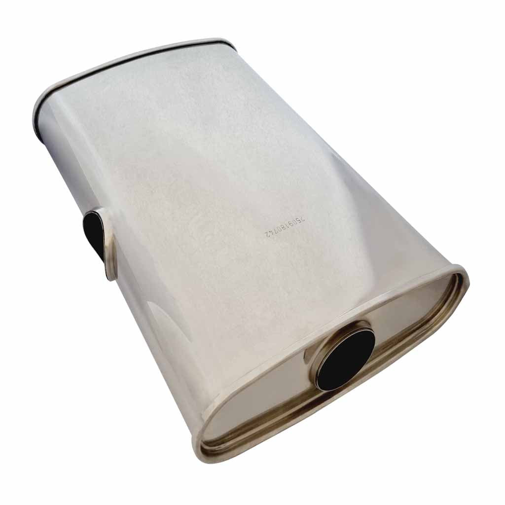 G742GPYEWSS — 12" x 4" Mid In/Dual Out Single Each End Configurations Mufflers | Aluminised | Select Your Size Length and Internal Options