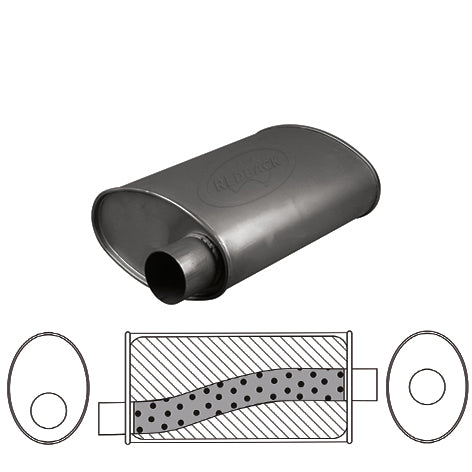 Redback 3" Megaflow Muffler – 16" Offset/Centre | H835M