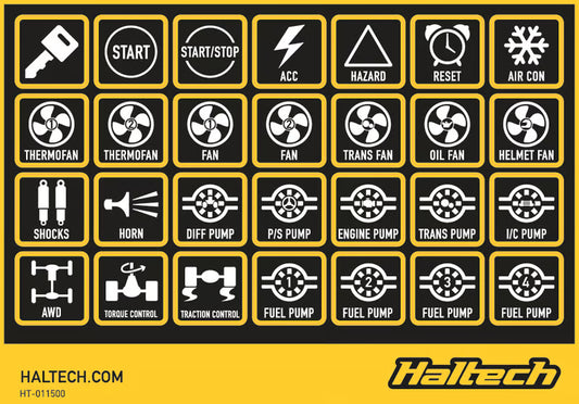 Haltech CAN Keypad Label Set HT-011500