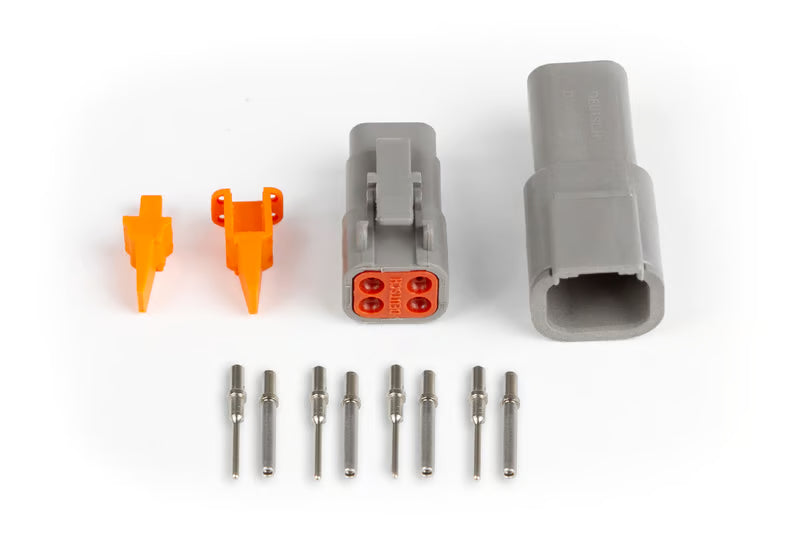 Plug and Pins Only - Matching Set of Deutsch DTM-4 Connectors (7.5 Amp) HT-031014