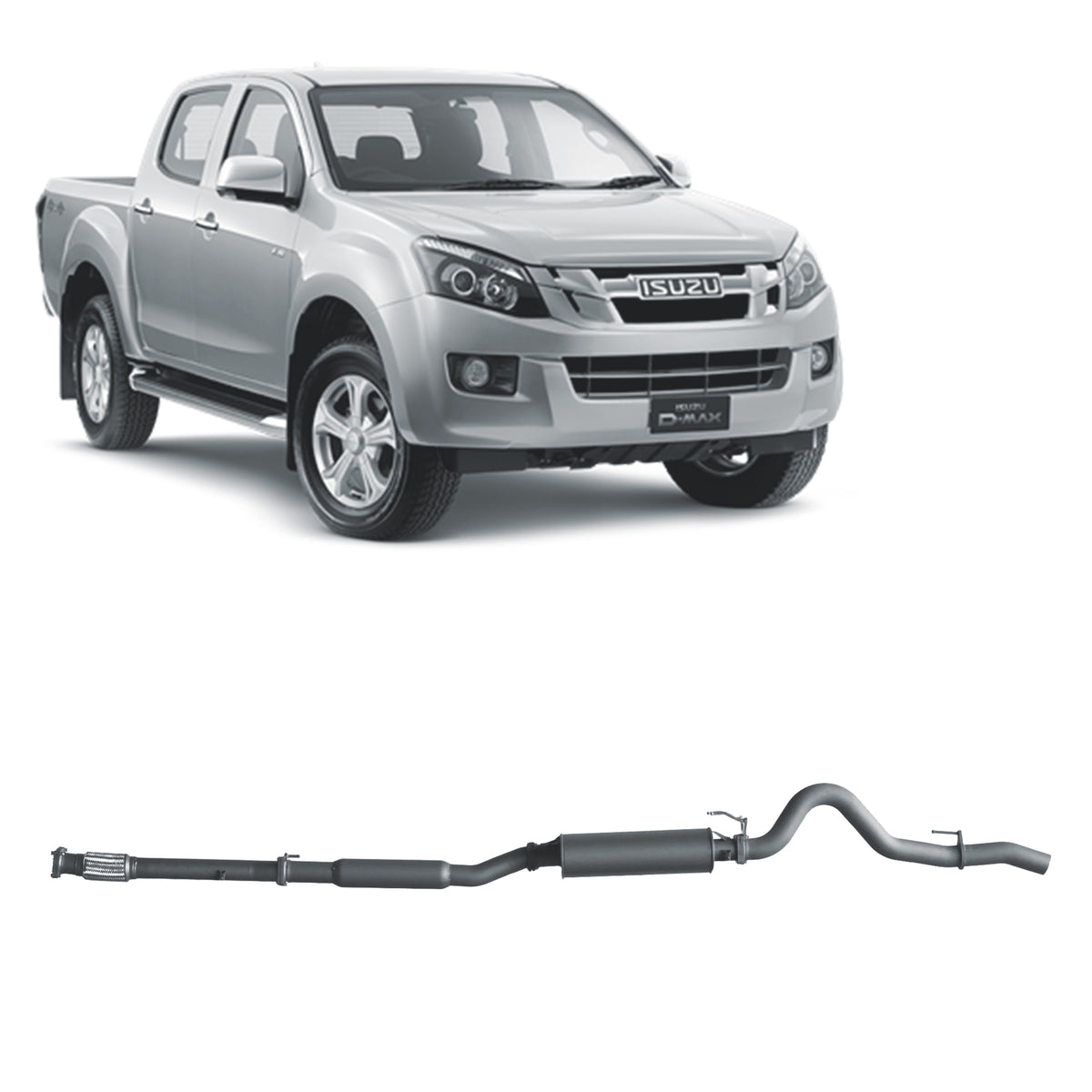 Redback 3-inch DPF-Back, Large Muffler – Isuzu D-MAX | IDX12800-PM