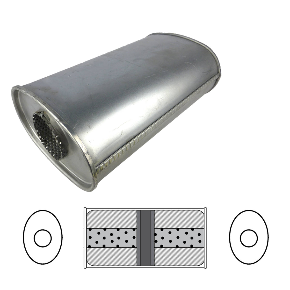 Redback 2 1/4" Chambered Muffler – 14" Centre/Centre | J626GPCN