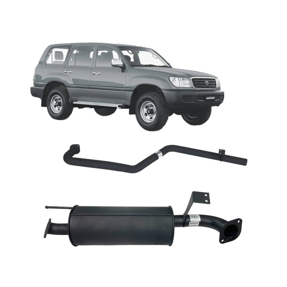 Redback 2.5-inch Muffler & Exhaust Assembly – LandCruiser 105 | K-RPM16001