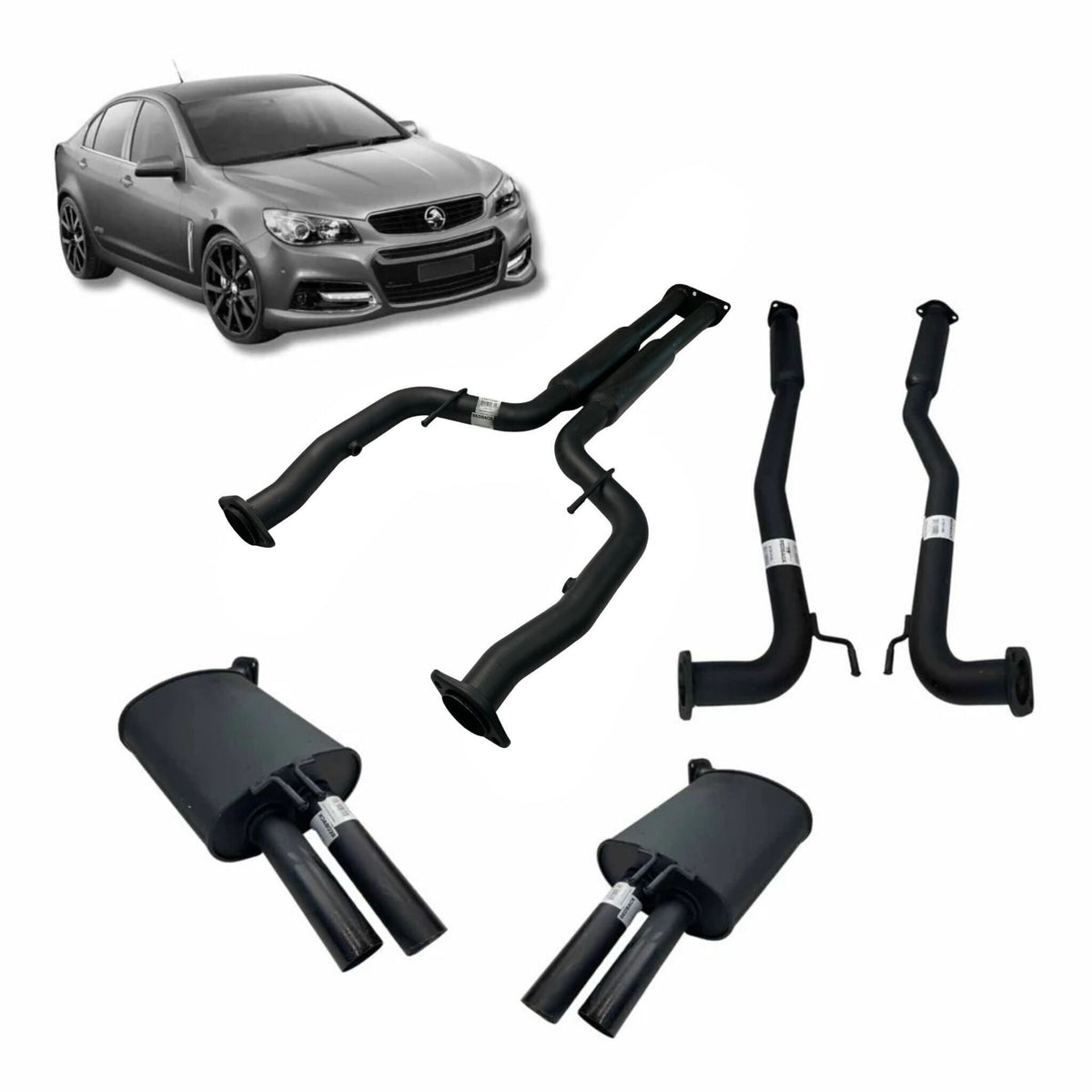 Redback Twin 2.5-inch Cat-Back Exhaust with Centre Hotdogs – Commodore VE/VF V8 Sedan/Wagon | K-RPM160030