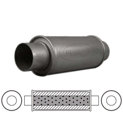 Redback 2 1/2" Megaflow Muffler – 14" Centre/Centre | N726GP