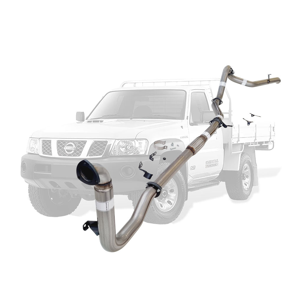 Nissan Patrol Y61 GU 3.0L ZD30 Ute 2000–2016 3" Turbo-Back Exhaust – Stainless steel – No catalytic converter, straight pipe – NI207-POSS — NI207-POSS