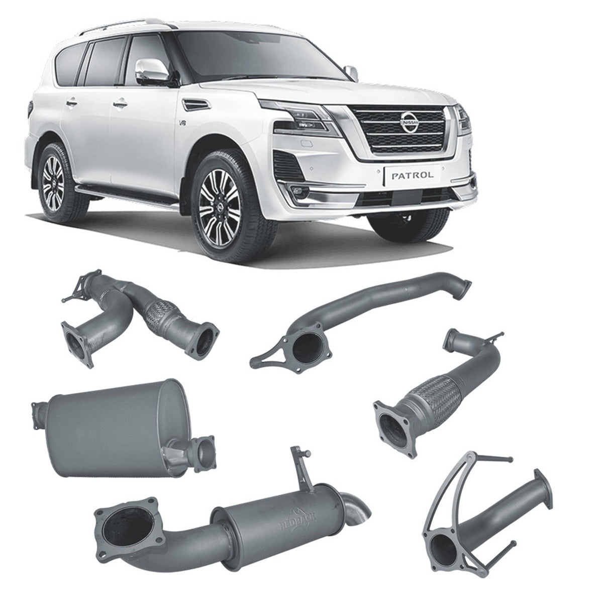 Redback 3-inch Cat-Back, Large Muffler – Nissan Patrol Y62 | NPX54500-PM
