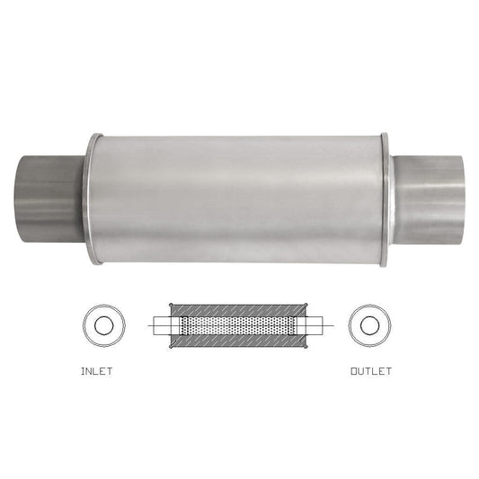 O1026M — 6" Round Centre/Centre Configurations Universal Mufflers | Aluminised | Select Your Size Length and Internal Options