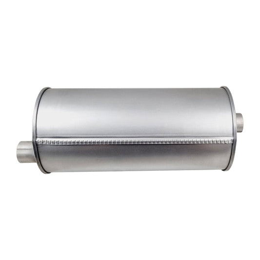 Q544R — 8" Round Offset/Offset Righthand Rotation Configurations Universal Mufflers | Aluminised | Select Your Size Length and Internal Options