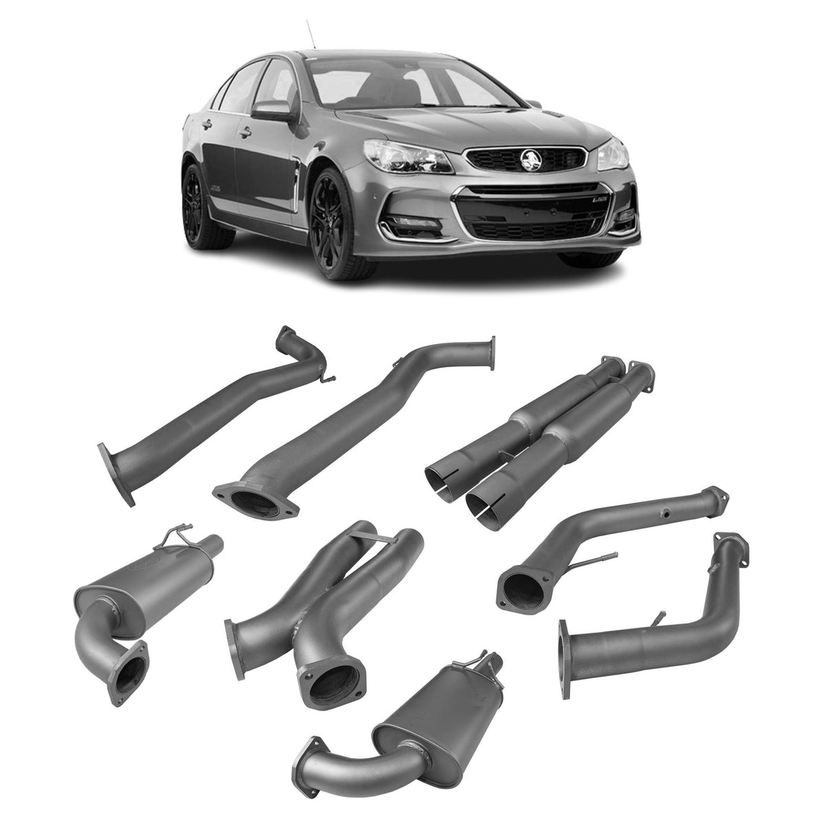 Redback Dual 3" Catback Exhaust with Mufflers for Holden Commodore VE & VF Sedan / Wagon | RPE608VEFS-PM