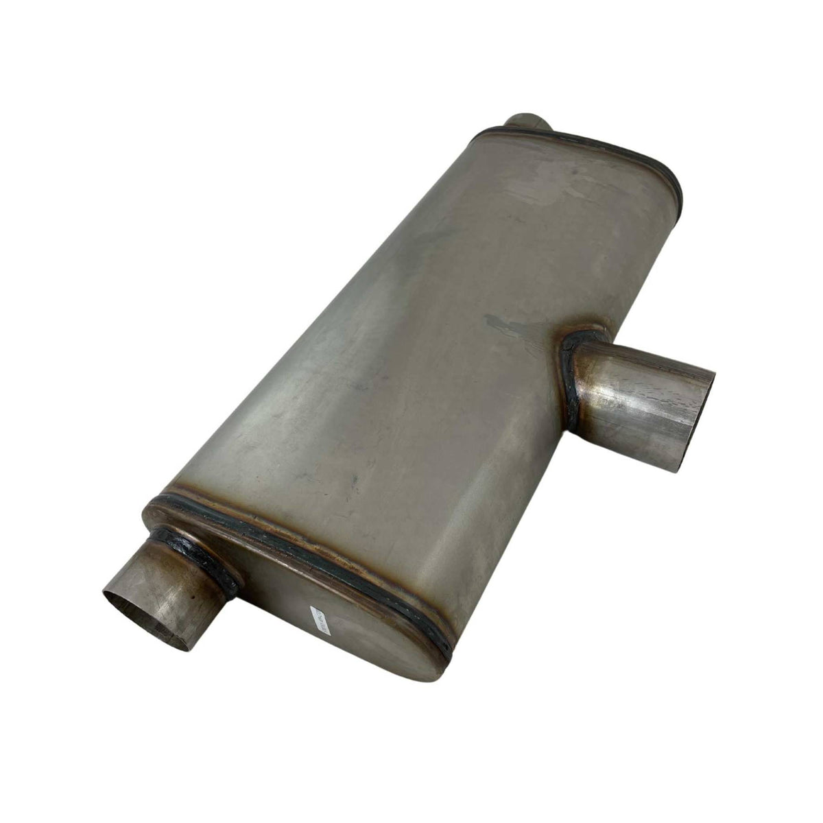 Redback Single 2.5" In, Twin 2.5" Out Mega Flow 409 Stainless Centre in twin out east west Muffler 20" Long | STR7750-409-CT20