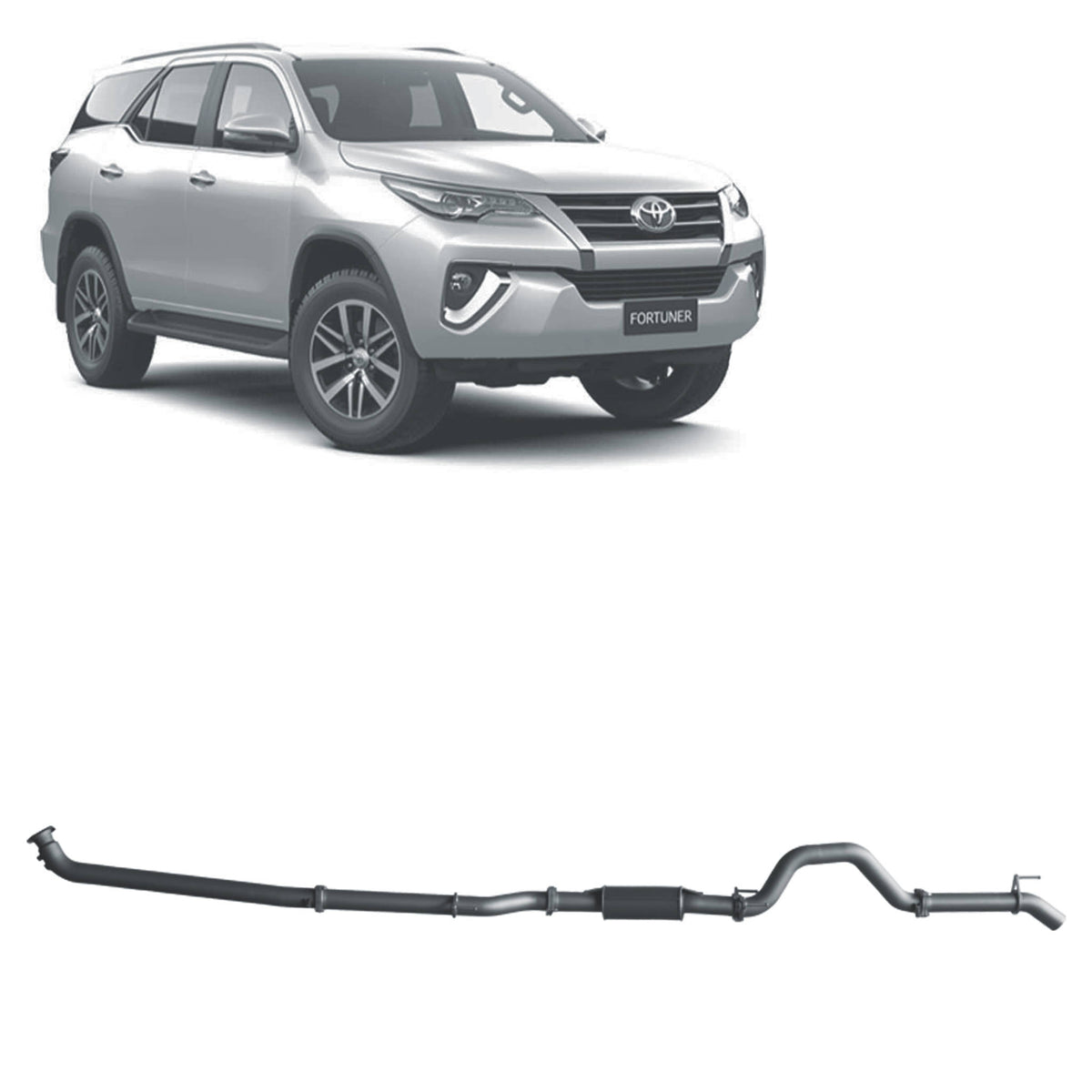 Redback 3-inch DPF-Back, Resonator – Toyota Fortuner 2.8L | TFX49100-PR