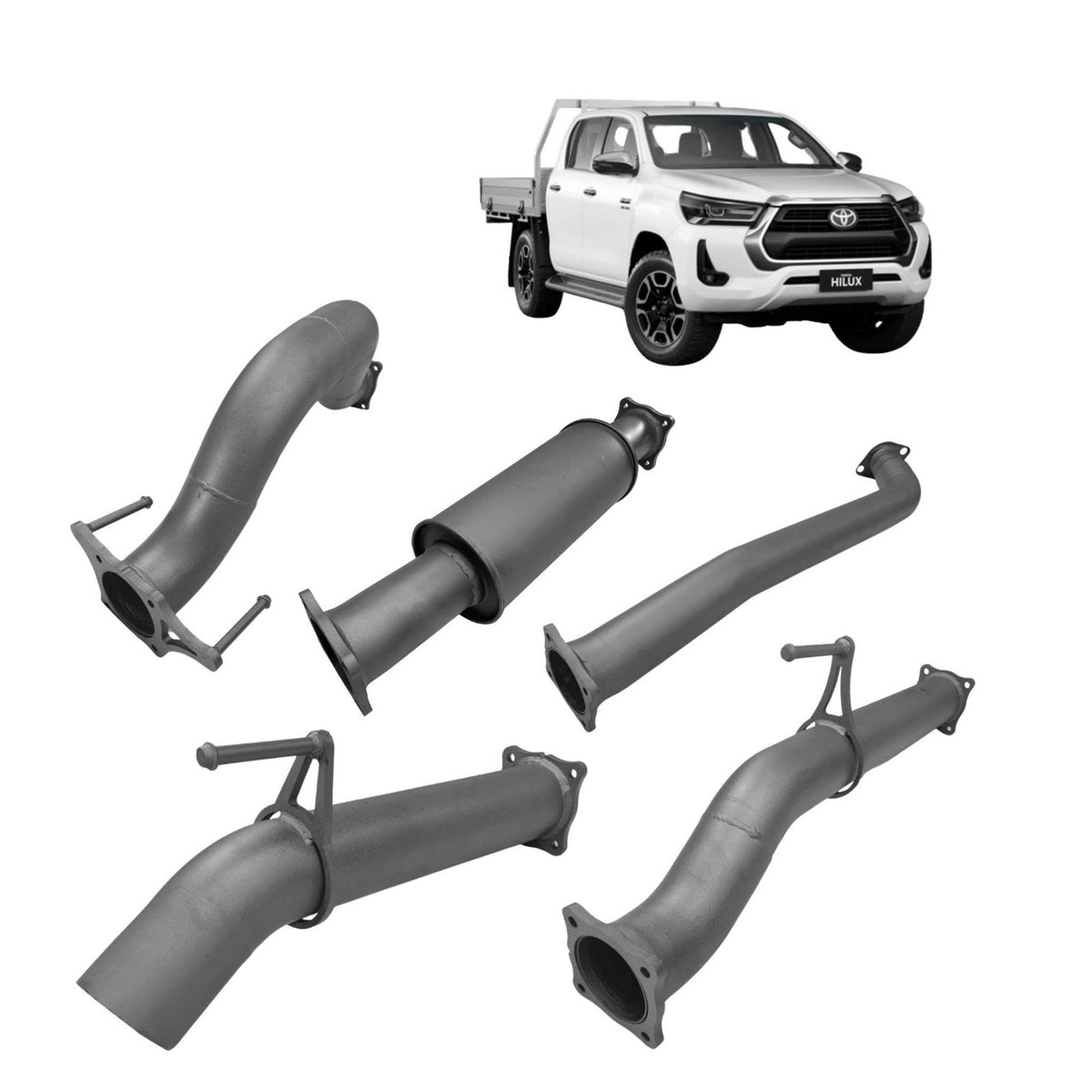 Redback 3.5-inch DPF-Back, Resonator – Toyota Hilux 2.8L N80 N90 | THX48935-PR
