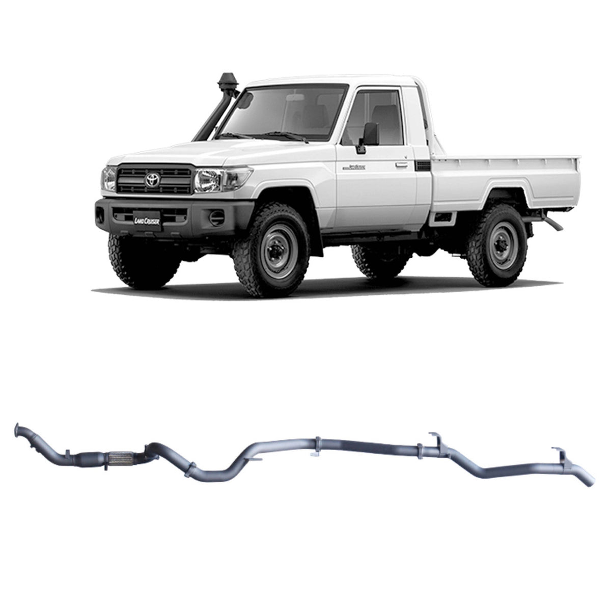 Redback 3-inch Turbo-Back, Cat & Muffler Delete – LandCruiser 79 Single Cab | TLX40200-CP