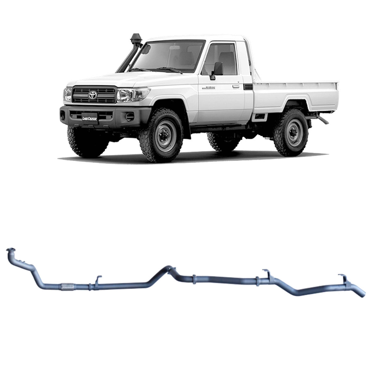 Redback 3-inch Manifold-Back, Muffler Delete – LandCruiser 79 4.2L 1HZ | TLX41300-PO-STD