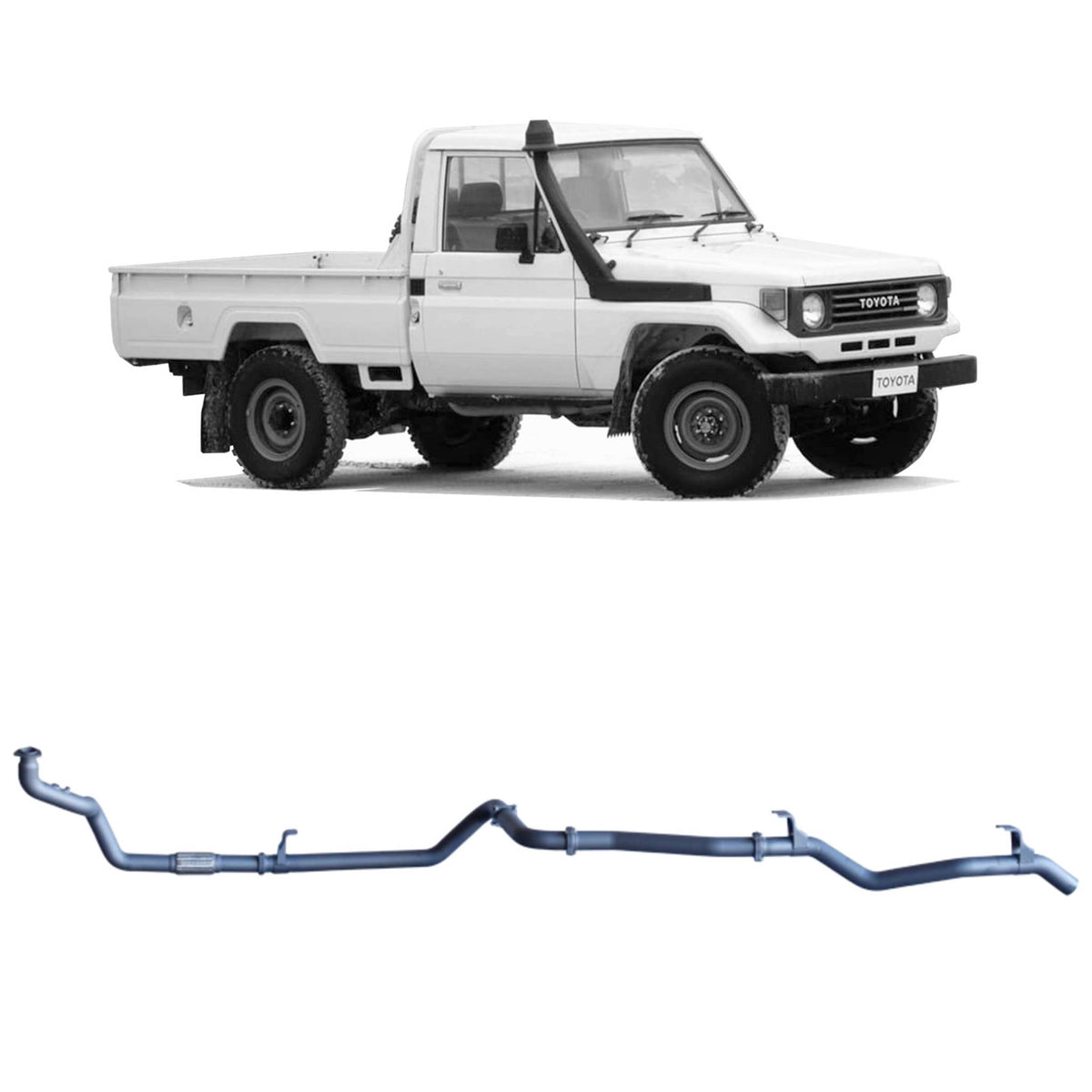 Redback 3-inch Manifold-Back, Muffler Delete – LandCruiser 75/78 4.2L 1HZ | TLX41500-PO-STD