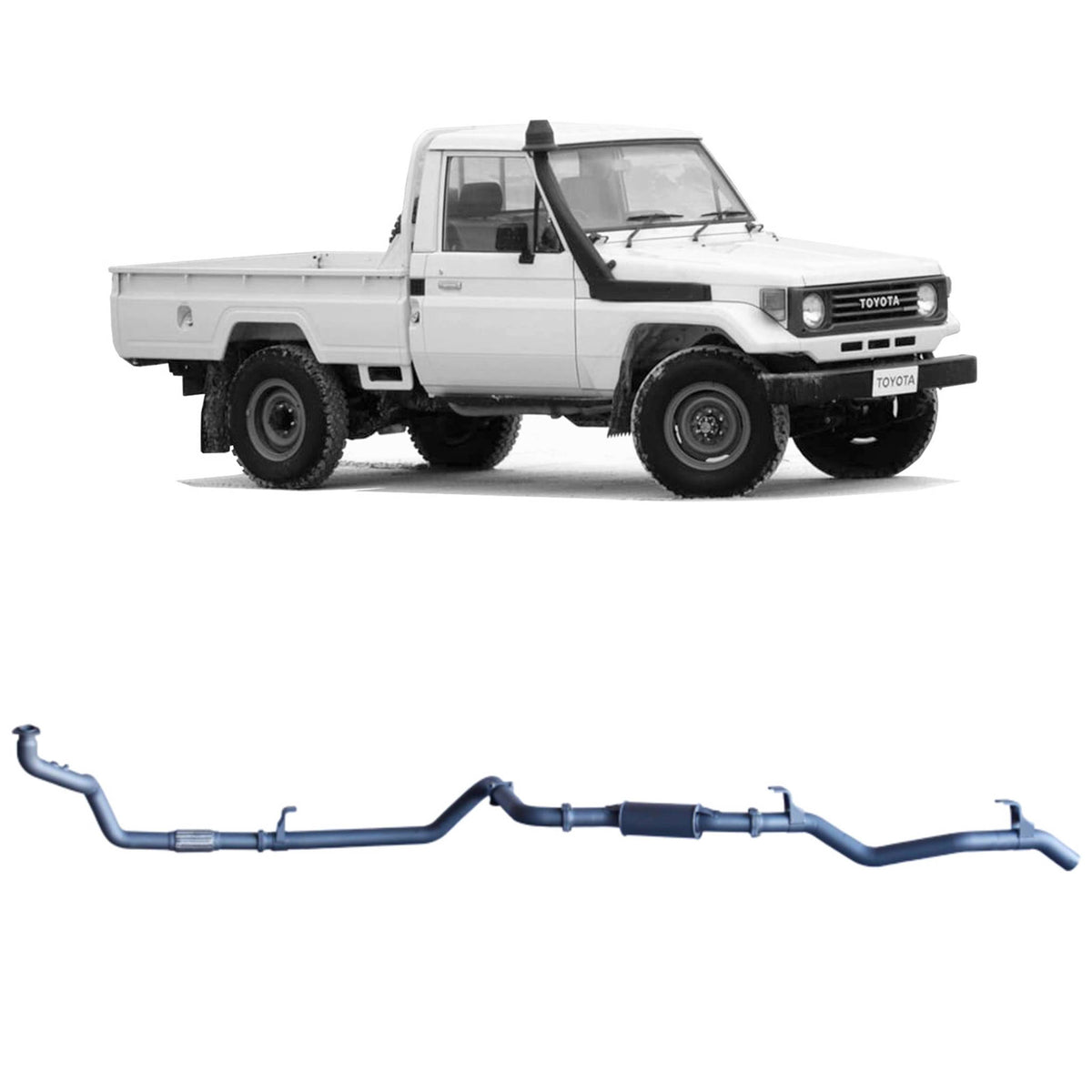 Redback 3-inch Manifold-Back, Resonator – LandCruiser 75/78 4.2L 1HZ | TLX41500-PR-STD