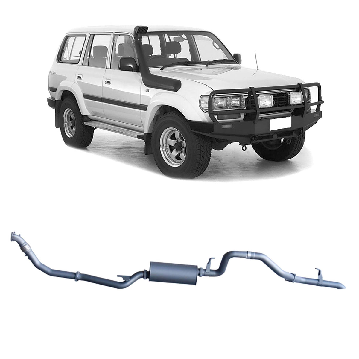 Redback 3-inch Turbo-Back, DTS Turbo, Large Muffler – LandCruiser 80 Wagon 4.2L 1HZ | TLX44500-PM-DTS