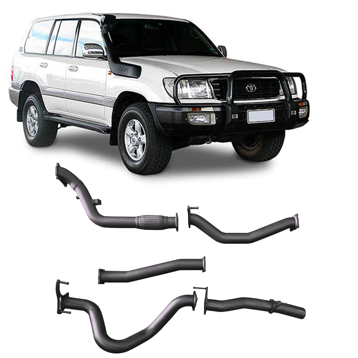 Redback 3-inch Turbo-Back, Muffler Delete, No Cat – LandCruiser 100 4.2L | TLX44900-PO
