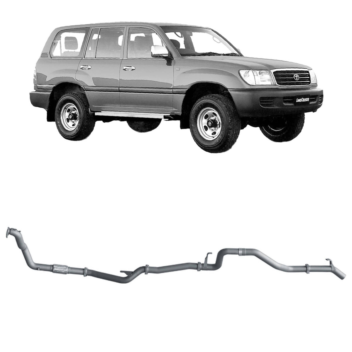 Redback 3-inch Turbo-Back, Safari Turbo, Muffler Delete – LandCruiser 105 Wagon | TLX45200-PO-SAF