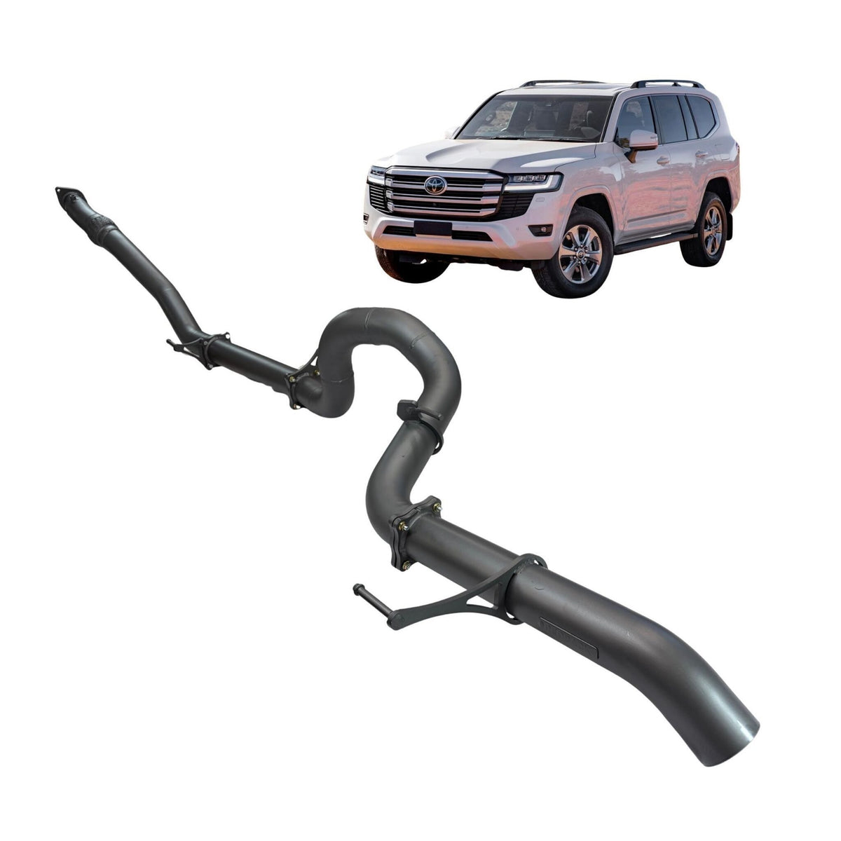 Redback 3.5-inch DPF-Back, Muffler Delete – LandCruiser 300 Wagon / SUV Pipe Only | TLX49935-PO