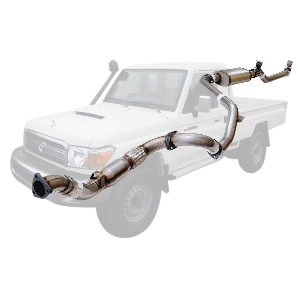 Toyota LandCruiser 79 single cab stainless cat muffler TY213-MCSS