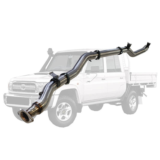 Toyota LandCruiser 79 Series VDJ79 4.5L V8 2016 Onwards 4" Stainless DPF-Back Exhaust System - Pipe / Normal