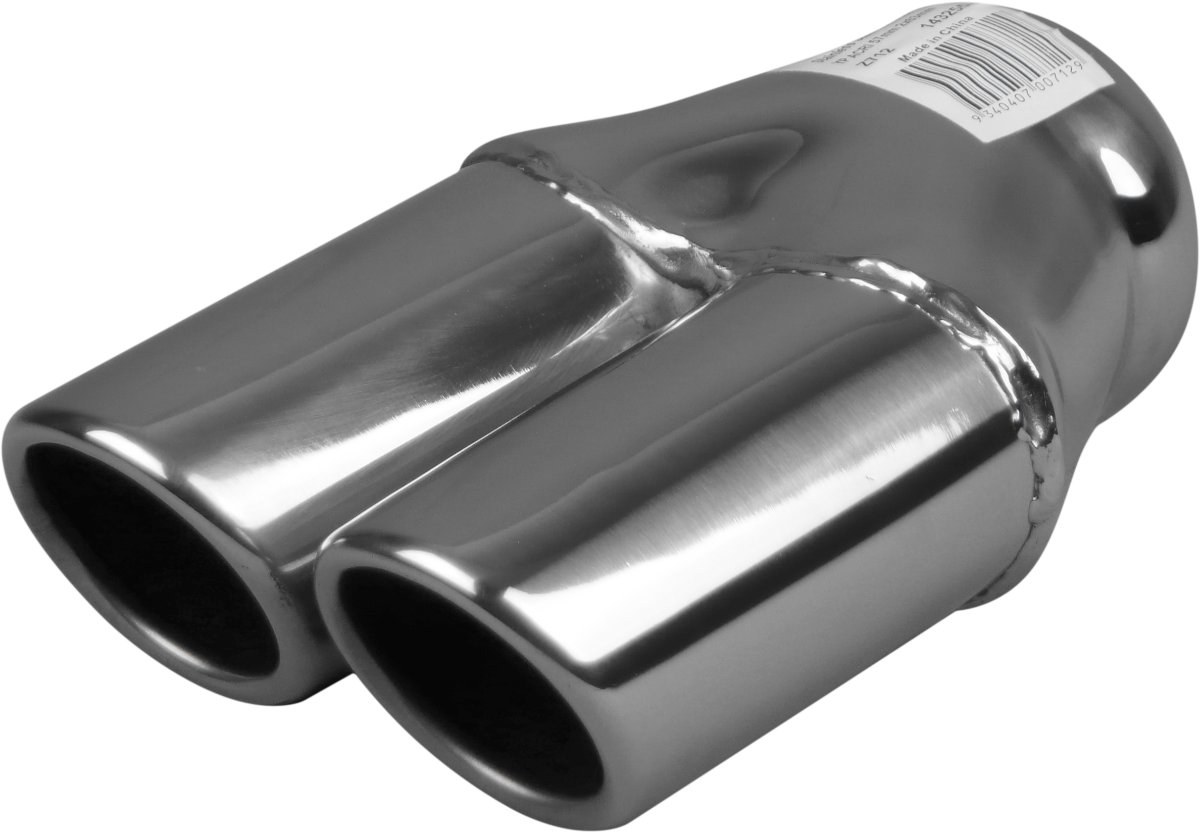 Redback 2 - 3" Inlet Twin Outlet Angle Cut Rolled In Exhaust Tip | Z712