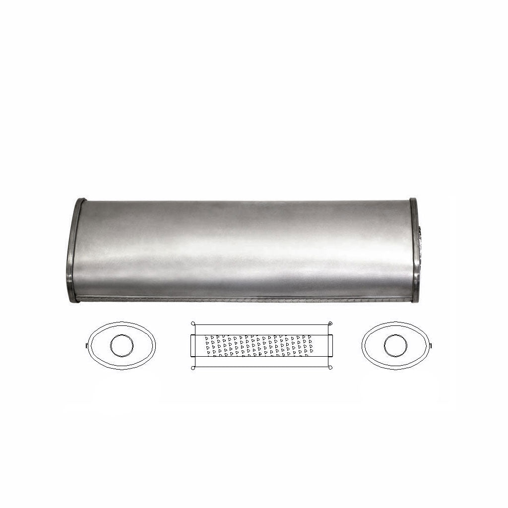 A642GPN — 5" x 3" Centre/Centre Configurations Mufflers | Aluminised | Select Your Size Length and Internal Options