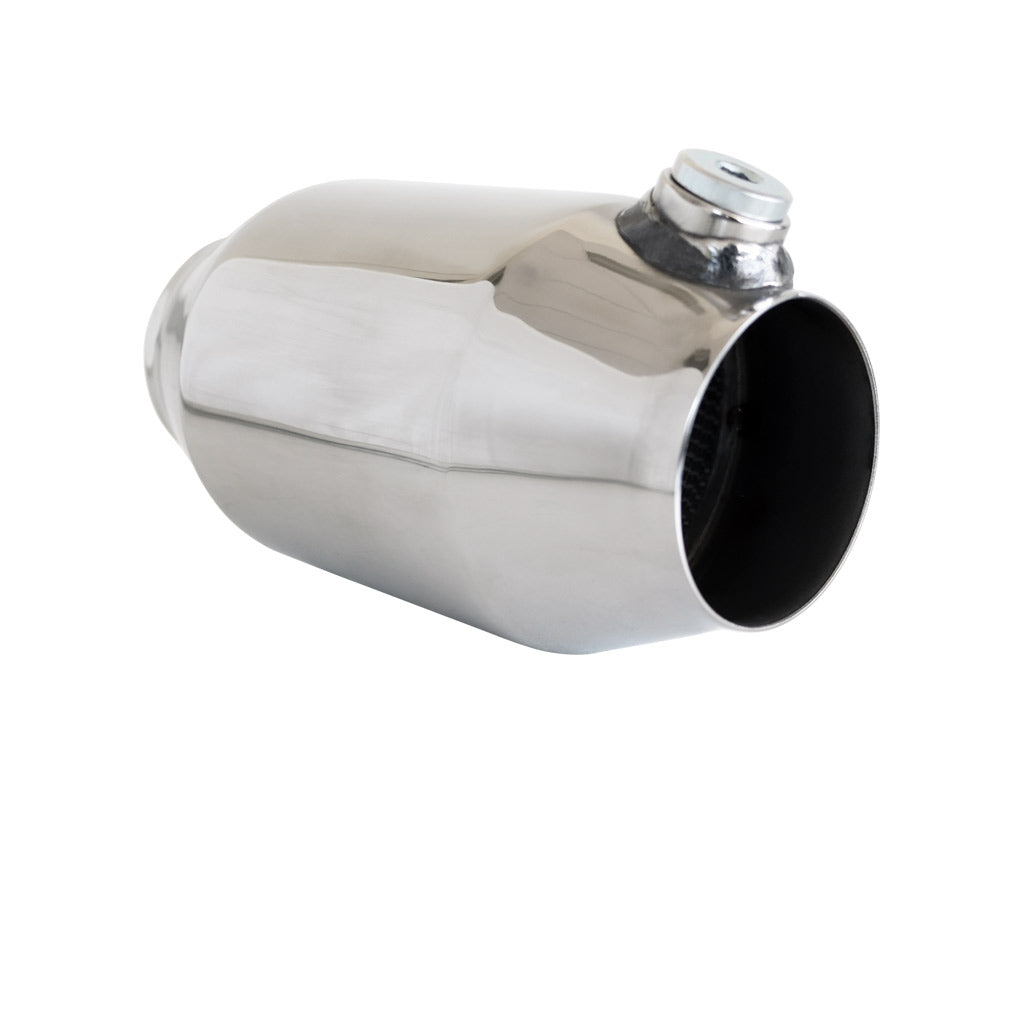 High-flow metallic bullet catalytic converter