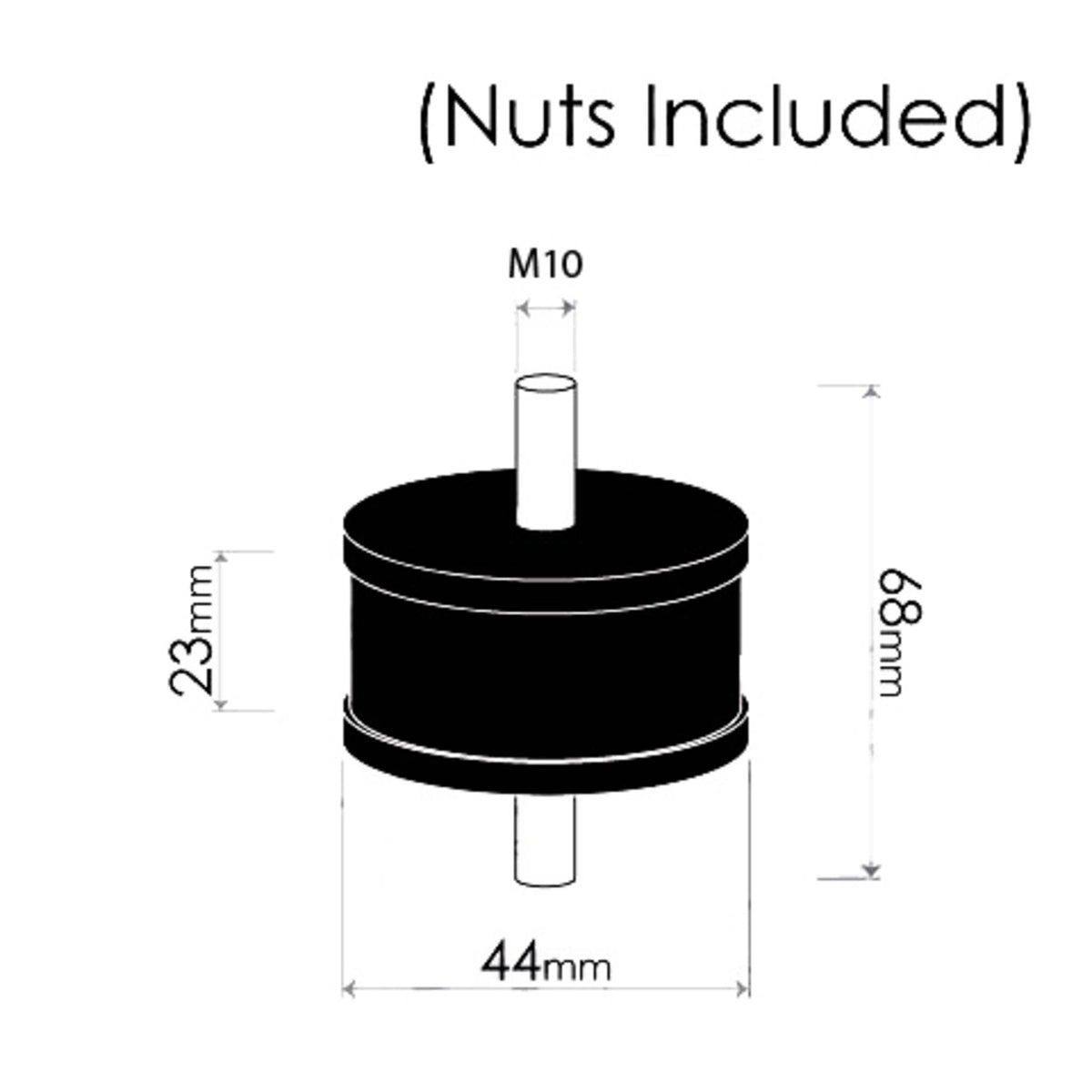 Redback Round Cotton Reel Mount – 48mm / M10 × 1.25 | BLT700