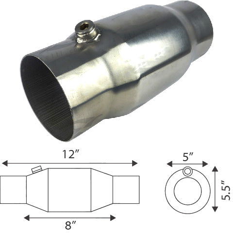 Redback 4" Petrol Catalytic Converter – 100 Cell, Euro 2 | C1T108MTA