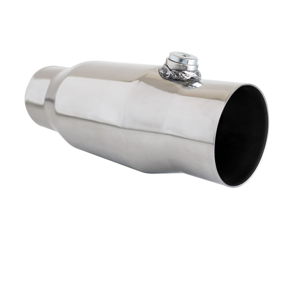 C1T300MBR — Universal High Flow Performance Catalytic Converter - 2" to 4" 100/200 Cell Round Metallic Core - Bullet Style with Oxy Sensor Provision