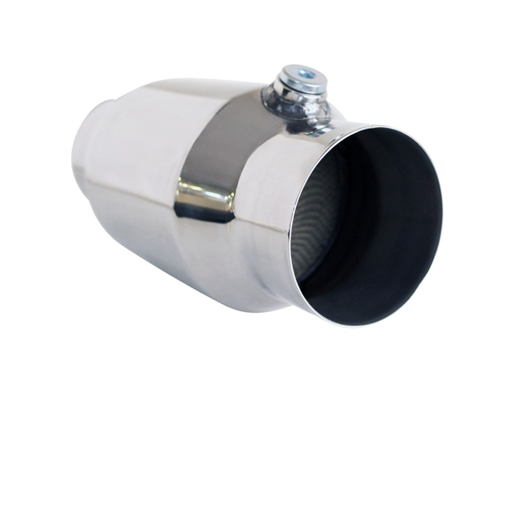 C1T350MBR — Universal High Flow Performance Catalytic Converter - 2" to 4" 100/200 Cell Round Metallic Core - Bullet Style with Oxy Sensor Provision