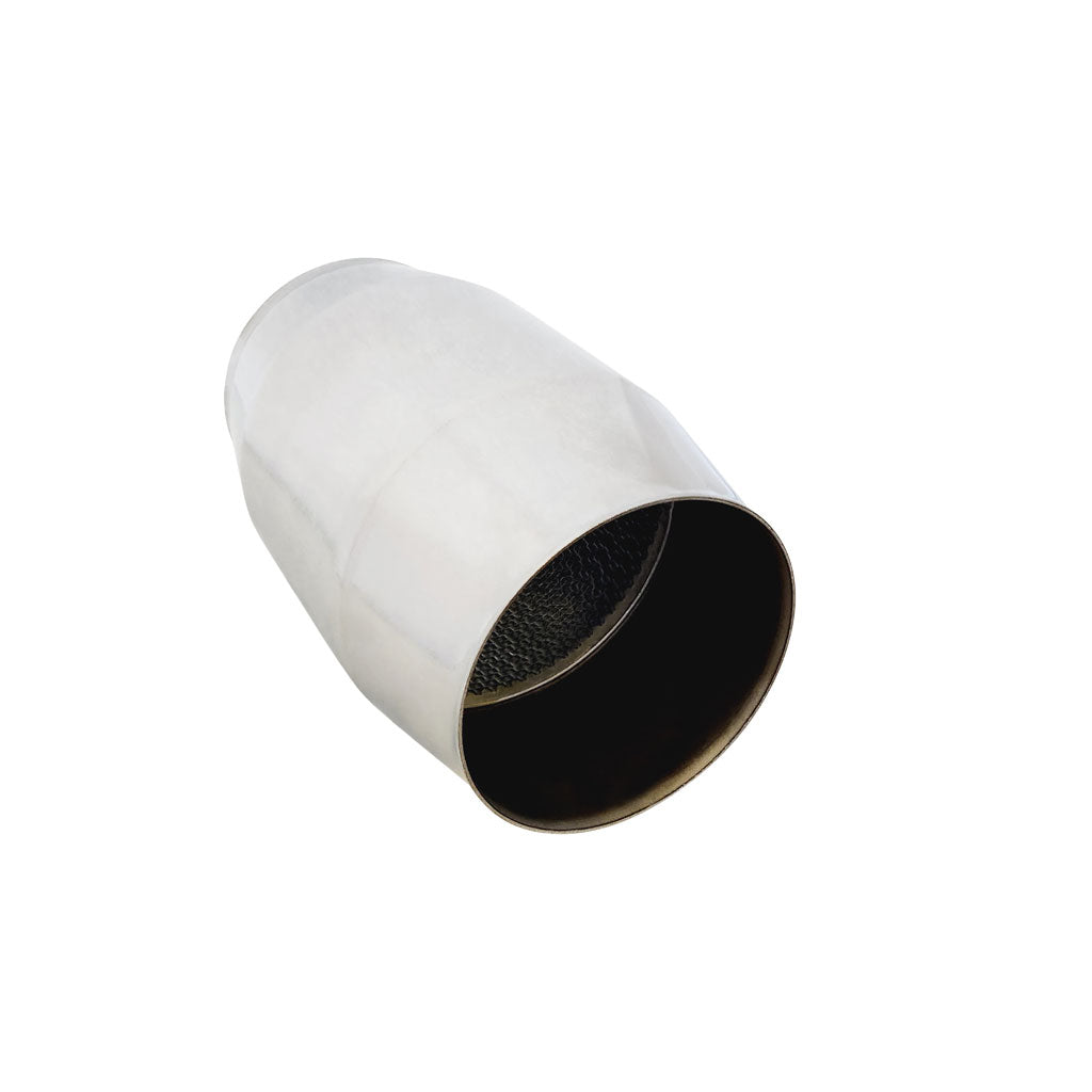 C1T400MBR — Universal High Flow Performance Catalytic Converter - 2" to 4" 100/200 Cell Round Metallic Core - Bullet Style with Oxy Sensor Provision