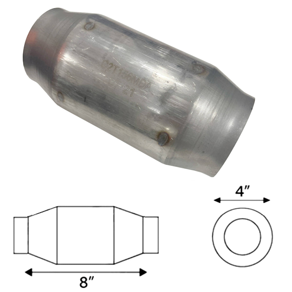 Redback 3" Diesel Catalytic Converter – 200 Cell, Euro 2 | C2T156MDA