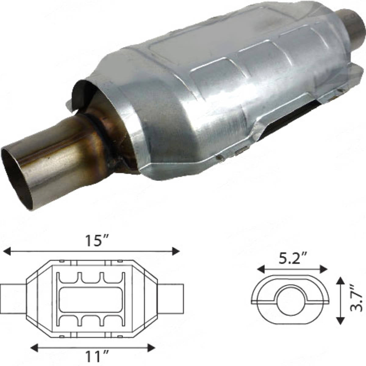 Redback 2" Petrol Catalytic Converter – 400 Cell, Euro 2 | CAT002