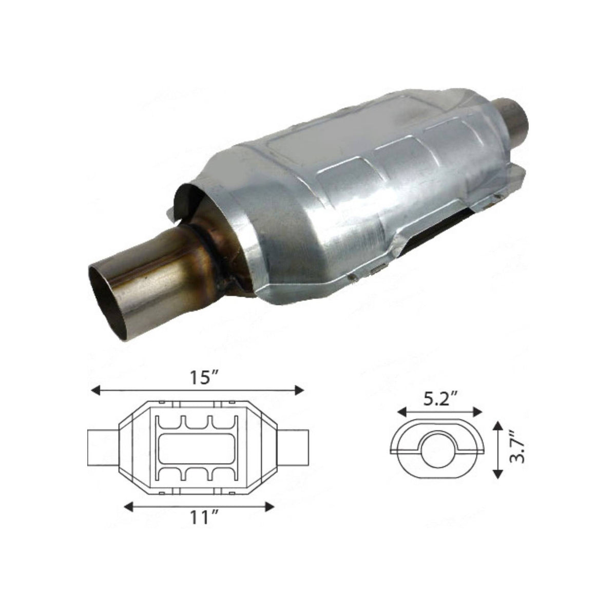 Redback 2 1/4" Petrol Catalytic Converter – 400 Cell, Euro 2 | CAT003